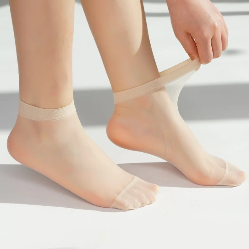20 Pairs High Quality Women Velvet Socks Pack Female Summer Thin Silk Transparent Sexy Ankle Nylon Socks Set