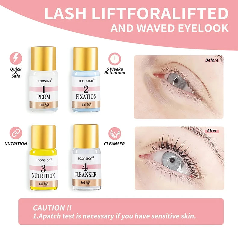 ICONSIGN Lash Lift Kit,Eyelash Perm Kit,Lash Lift and Tint Kit Professional Eyebrows Dye Lash Extension Set Semi-Permanent
