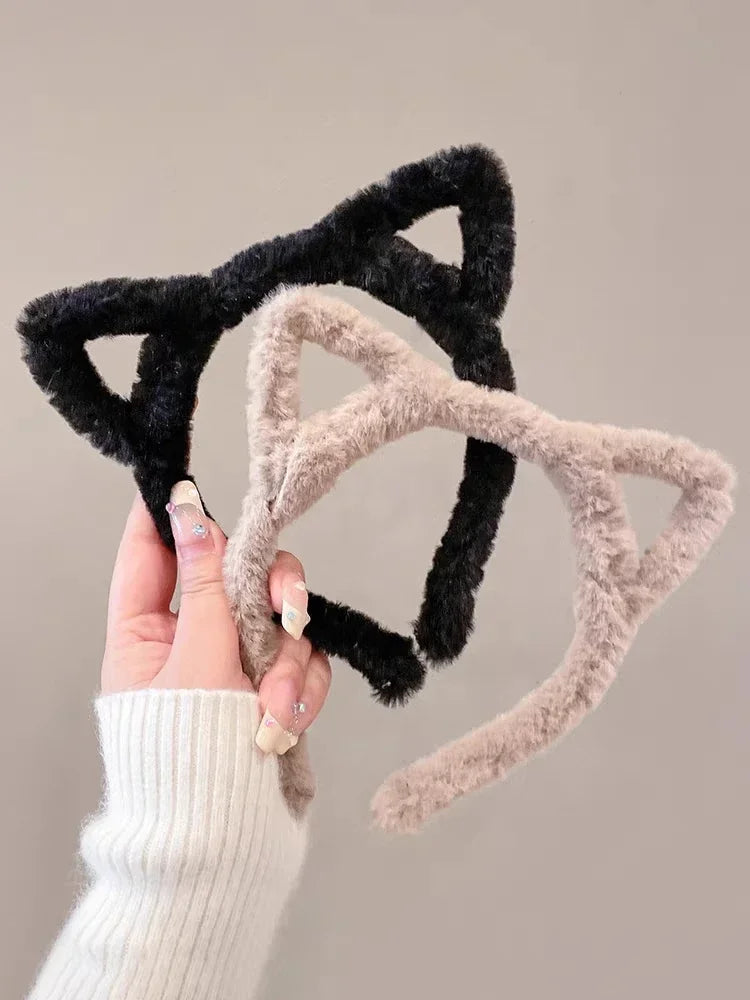 Plush Cat Ear Lolita Headbands Girls Cartoon Furry Hair Bands Hoop Women Cosplay Costume Party Headwear Korean Hair Accessories