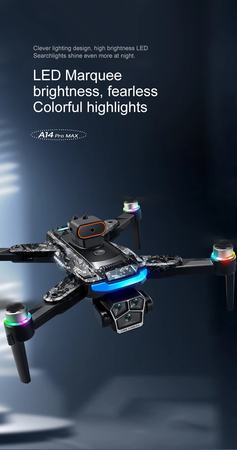 A14 PRO MAX Drone 8K Professional Camera Four-Axis Aerial Photography with Screen Remote Control 5000M 5G WIFI GPS FPV RC Dron