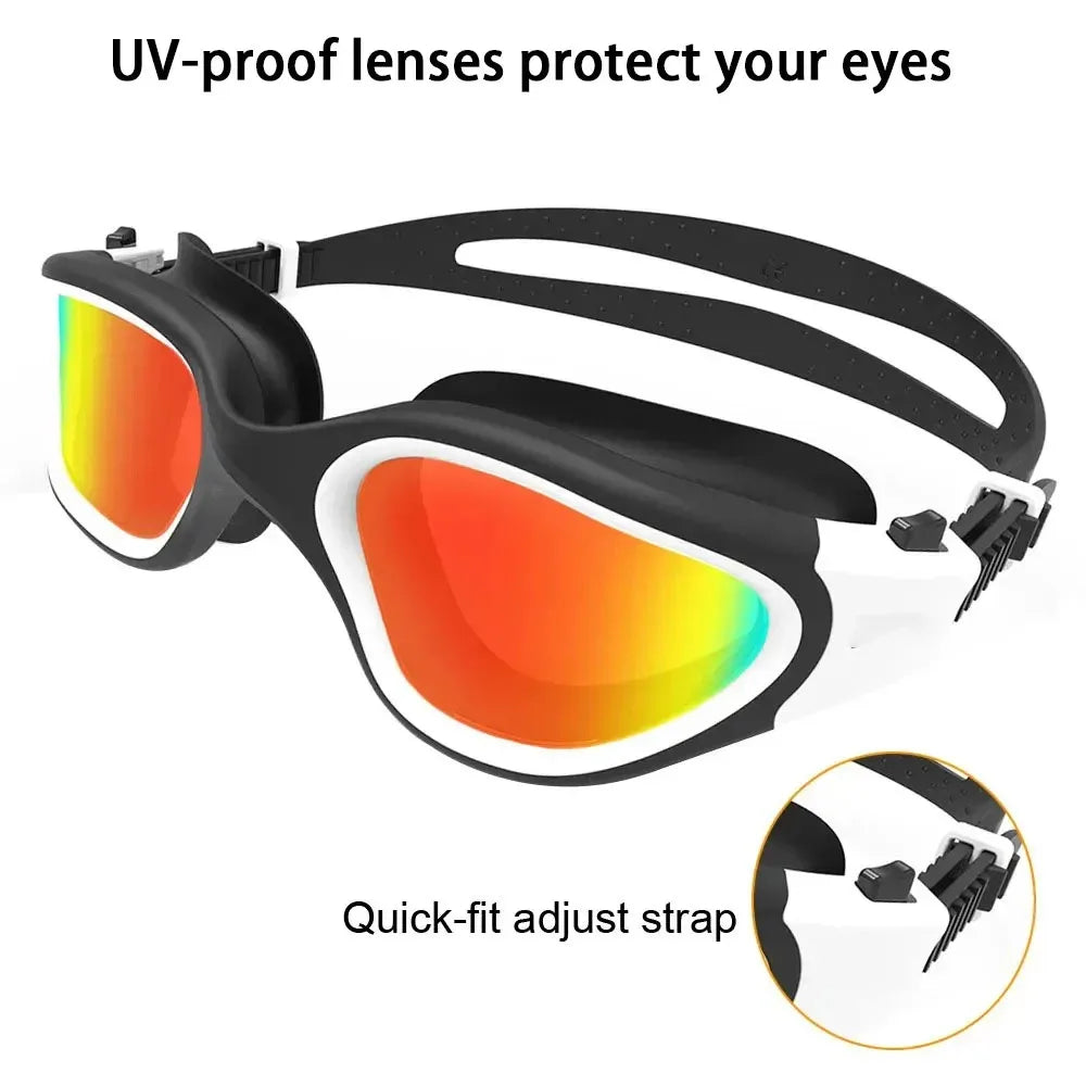 Anti-fog UV Protective Lenses for Men and Women Waterproof and Adjustable Silicone Swimming Glasses Polarized Swimming Glasses