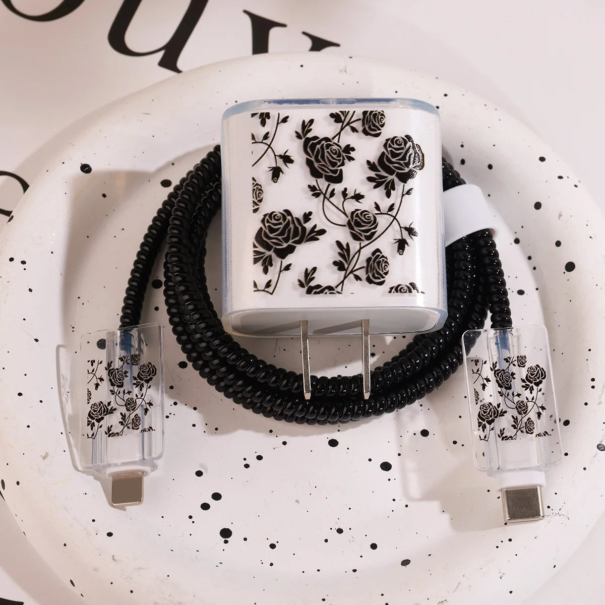 5PCS Love Heart Charging Data Cable Protector Winder Accessories For iPhone 18w/20w Charger Protective Cover Protective Shell
