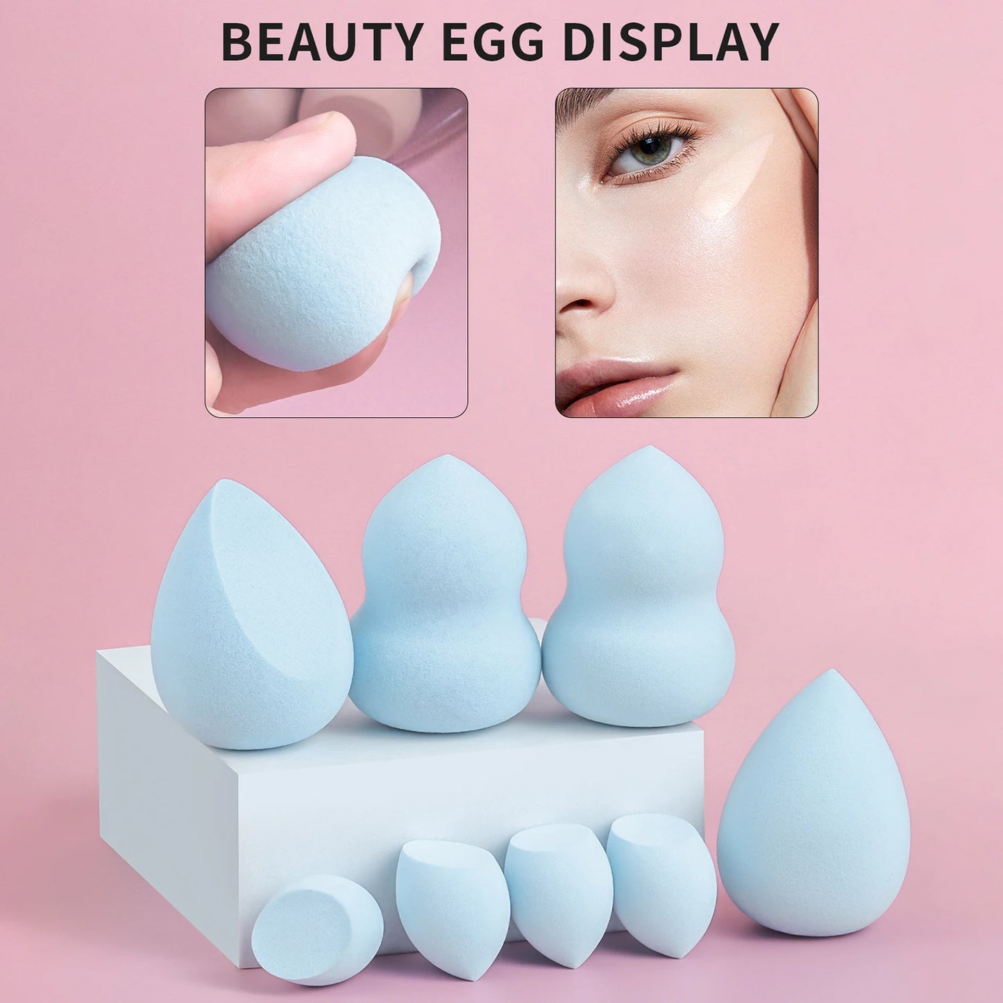 Powder Puff, 15pcs Creative Used for various shapes Storage bucket Dry & Wet Use Powder Puff For Makeup, Foundation