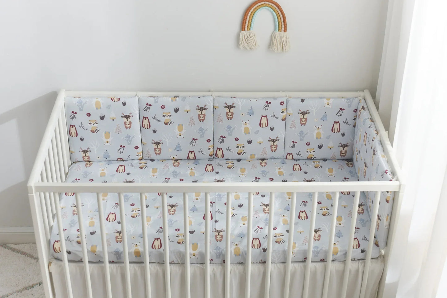 Bedding Set Pure Cotton Playpen 30x30 Small Raccoon 6 Whole Pieces Baby Crib Fence Newborn Washable Crib Bedding Set