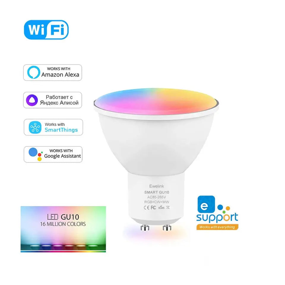 EWelink Smart Led Bulb Light GU10 Wifi/Zigbee Spotlight Lamps RGB CW WW APP Control Google Home Alice Yandex for Room Home Decor