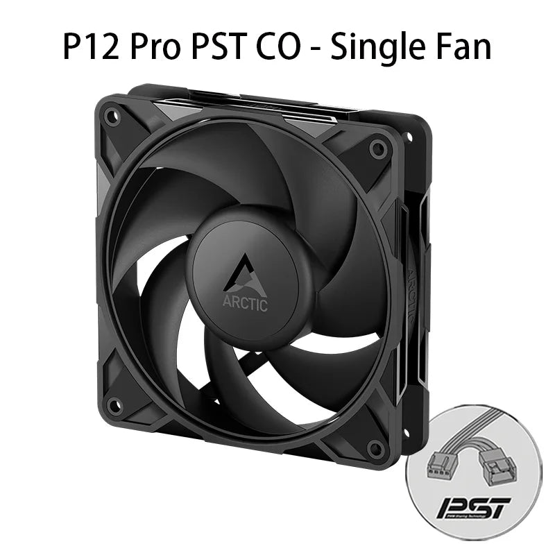 ARCTIC P12 Pro PST CO 120mm Case Fan, PWM Sharing Technology (PST), Dual Ball Bearing for Continuous Operation, 400–3000 rpm