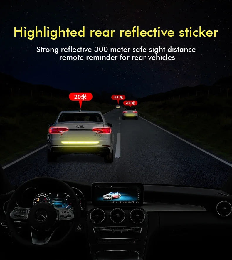 Reflective Car Sticker 90cm Reflective Warning Safety Tape Anti Collision Night Warning Reflective Sticker for Automobile Trunk