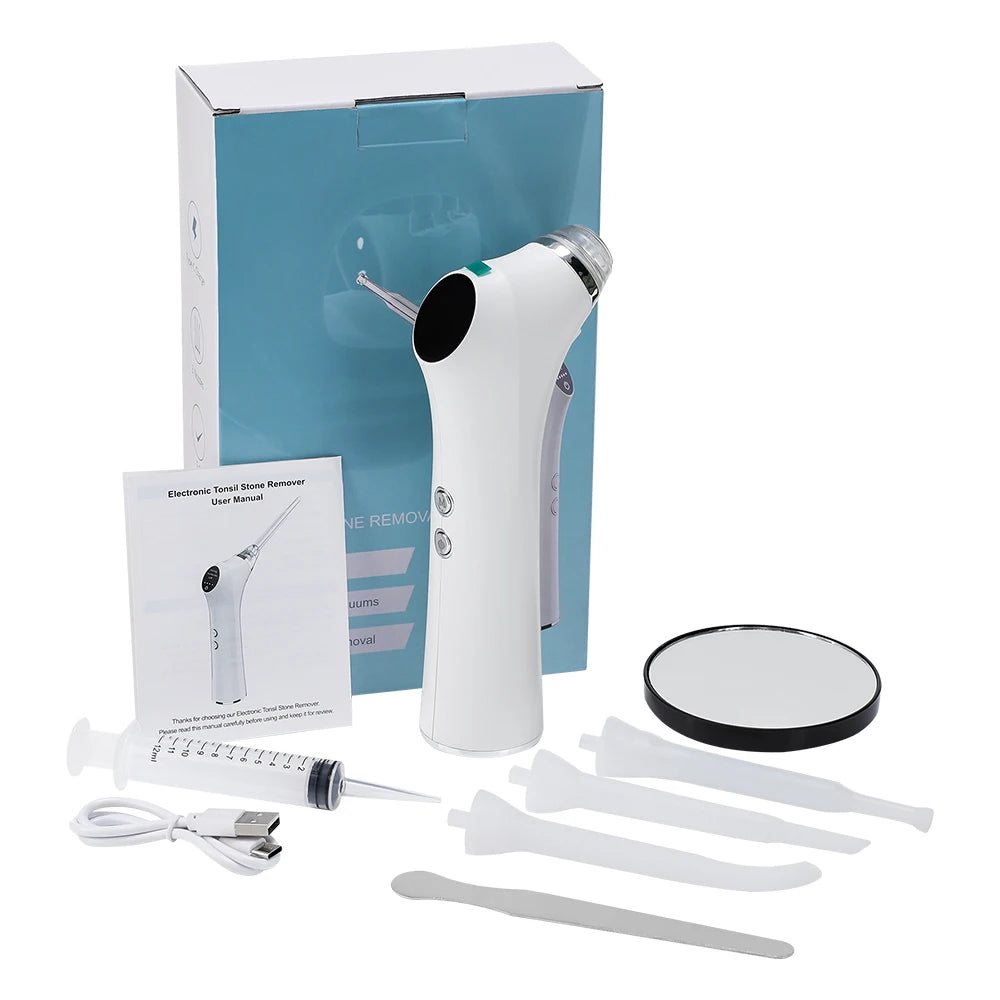 Electric Tonsil Stone Remover Tonsil Stone Removal Kit Vacuum With Irrigation Syringe Instant Suction Tonsil Stone Removal