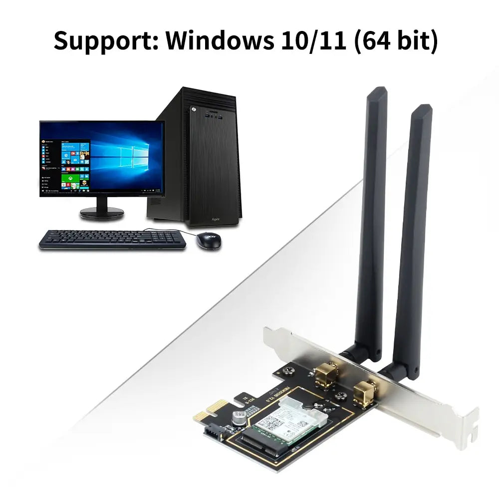 FENVI PCIE Wireless WiFi Adapter 5374Mbps WiFi 6E AX210NGW 2.4G/5G/6Ghz For Bluetooth 5.3 802.11AX Network WiFi Card PC Win10/11