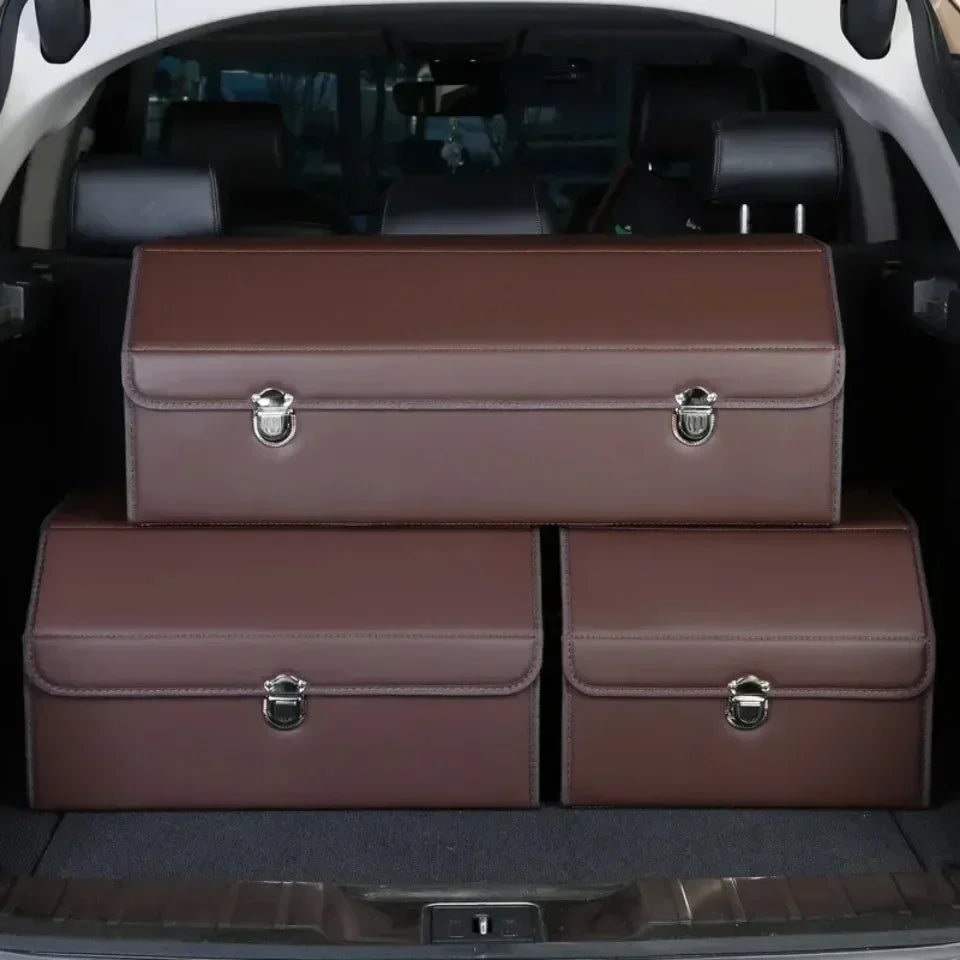 Car Trunk Storage Box Multipurpose Foldable Organizer with 3 Compartments  Extra Large Flexible Adjustment Car Seat Storage Bag
