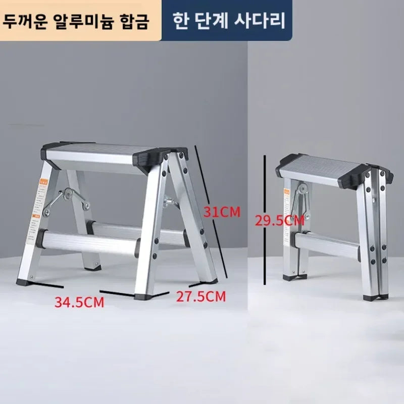 Double Sided Aluminum Folding Step Ladder Lightweight Anti Slip A Frame Stool Portable Climbing Ladder for Indoor Household Use