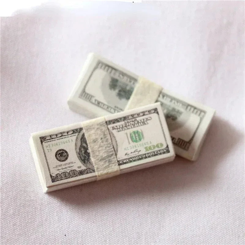 5PCS Dollar Euro Ticket Banknotes Prop Fake Money Mini Currency Banknote Model Kids Dollhouse Miniature Props Toy Floss Decorate
