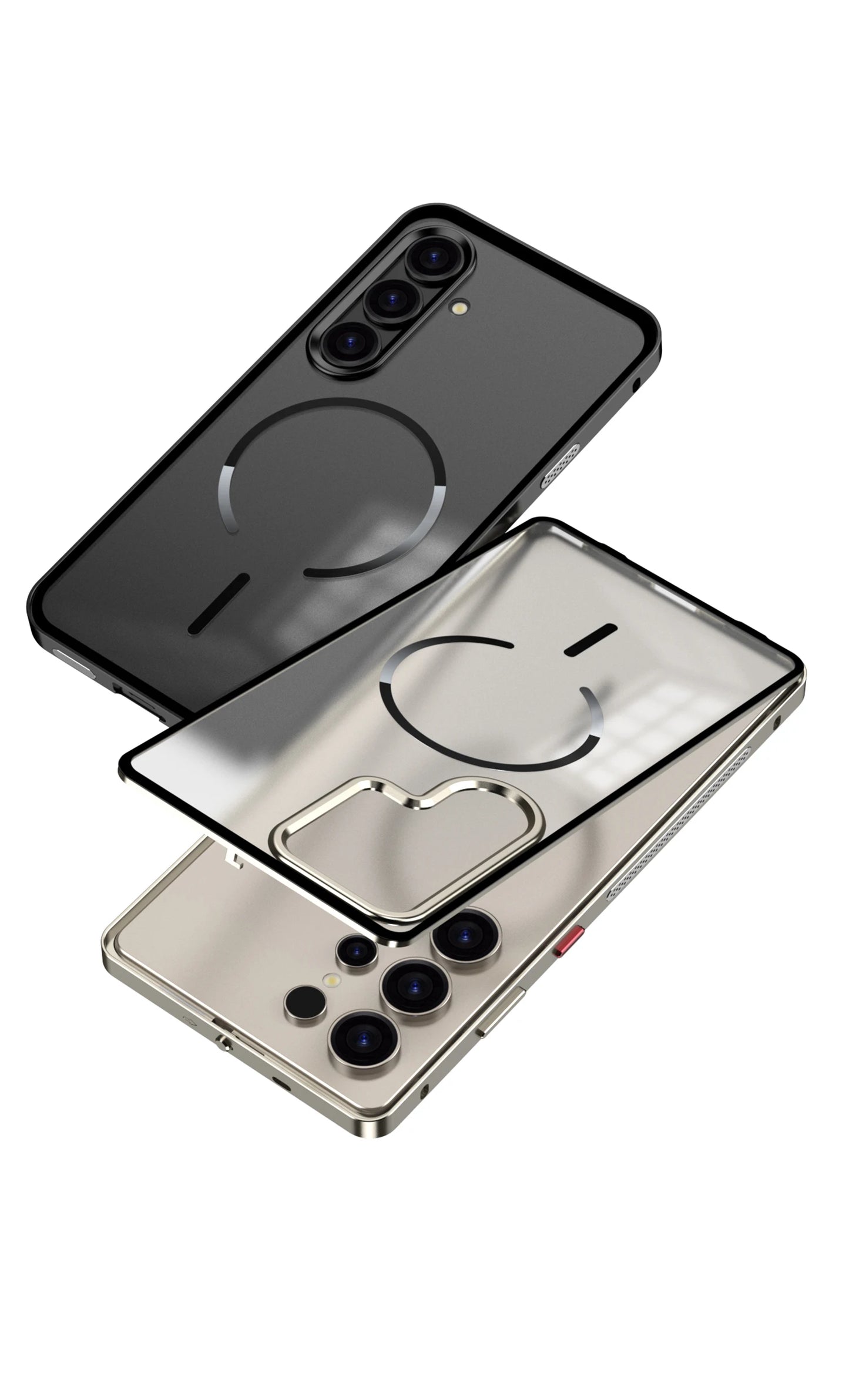 Case for Samsung S25 ULTRA Ultra S24 PLUS S23 Thin Aluminum Alloy Metal Transparent Heat Dissipation Magnetic Back Cover