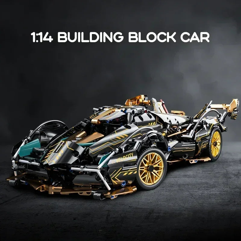 1:14 Building Block Car Cool Technology Design Optional Power Group Birthday Christmas Gift for Friends or Kids （1280+granule）
