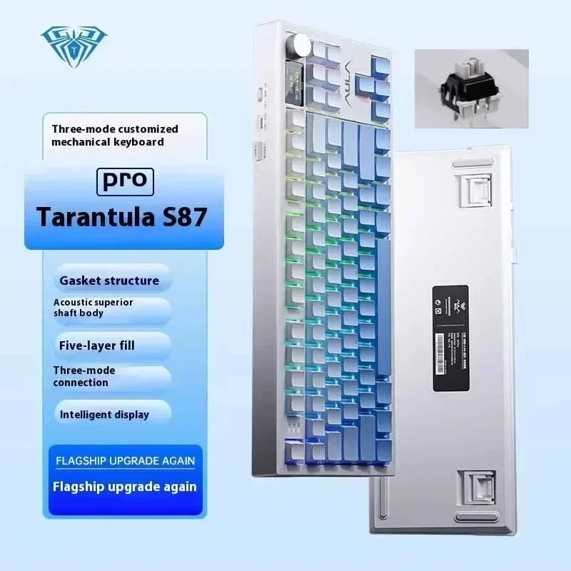 AULA S87Pro Gaming Mechanical Keyboard Wireless Bluetooth Keyboard Tri-mode RGB Hot Swappable Customized Games Accessories