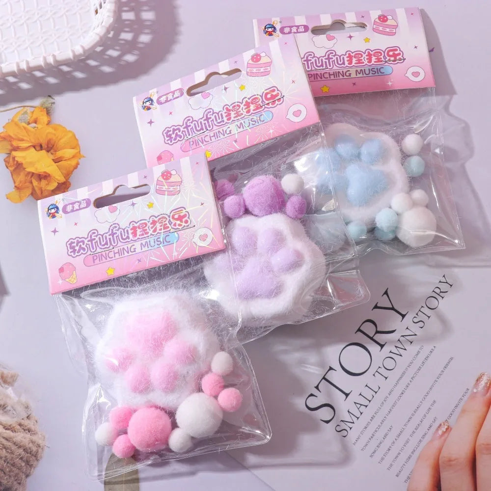 Squeeze Cat Paw Toys Pinching Cat Paw Decompressing Toy Soft Sticky Stress Relief Relax Toys