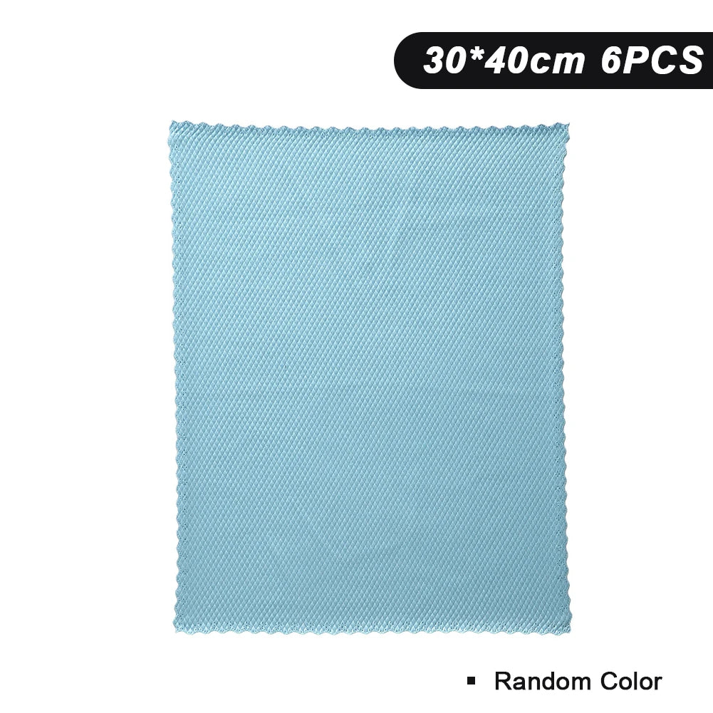 6 Pieces of Super Absorbent Strong Cleaning, Reusable Fine Fiber Cleaning Cloth, Windows,cars,kitchens,mirrors,no Trace Cleaning