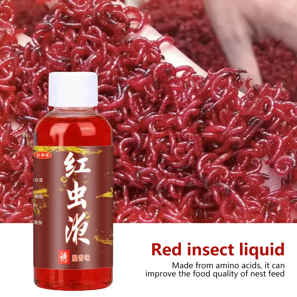 Concentrated Fish Bait Additive Multipurpose Strong Fish Attractant Promote Appetite Red Worm Additive for Trout Cod Carp Bass