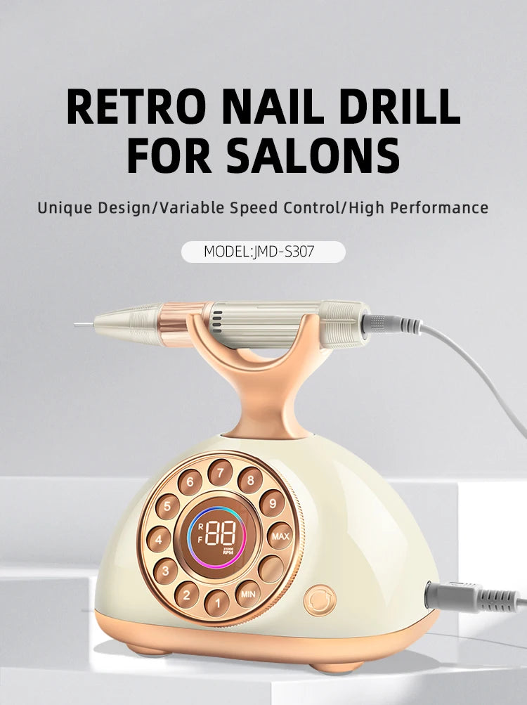 Elegant Nail Drill 35000 RPM Remember Speed Electric File High Powerful Manicure Machine for Nail Art Salon Professional Drill