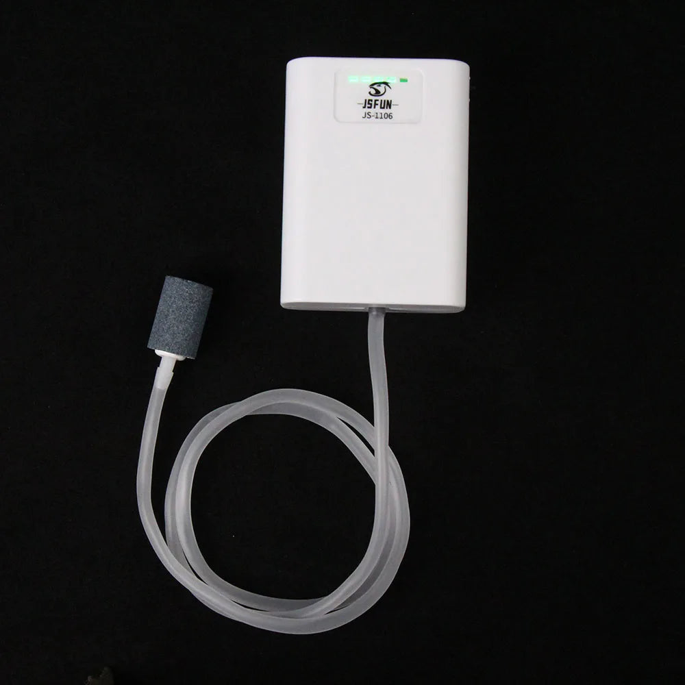 JSFUN Oxygenated Fish Tank Pump USB Rechargeable Air Bubbler Aerator Ultra Quiet Oxygen Pump Portable for Outdoor Fishing