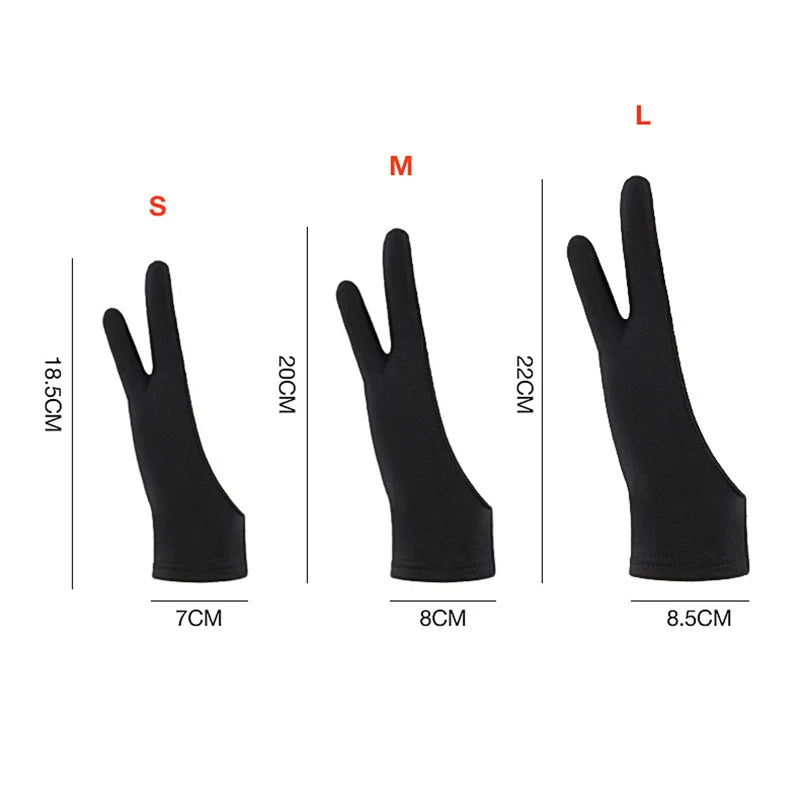 Anti-touch Two-Finger Hand Painting Gloves For Tablet Digital Board Screen Touch Drawing Anti-fouling Oil Painting Art Supplies