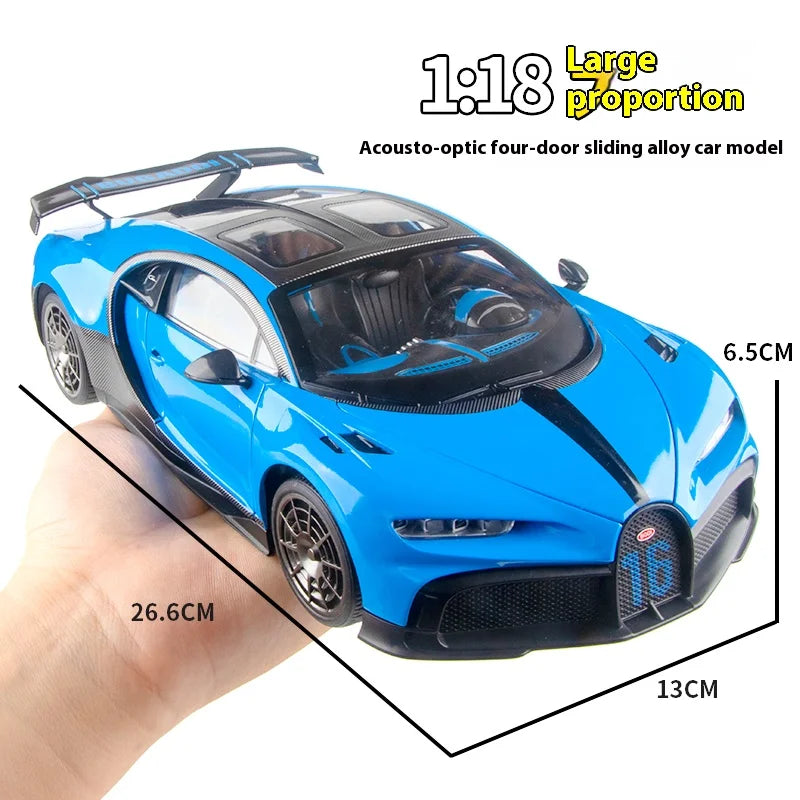 1:18 Scale Bugatti Chiron Alloy Car Model with Lights & Sounds - Ideal Gift for Car Lovers & Kids - Authentic Replica