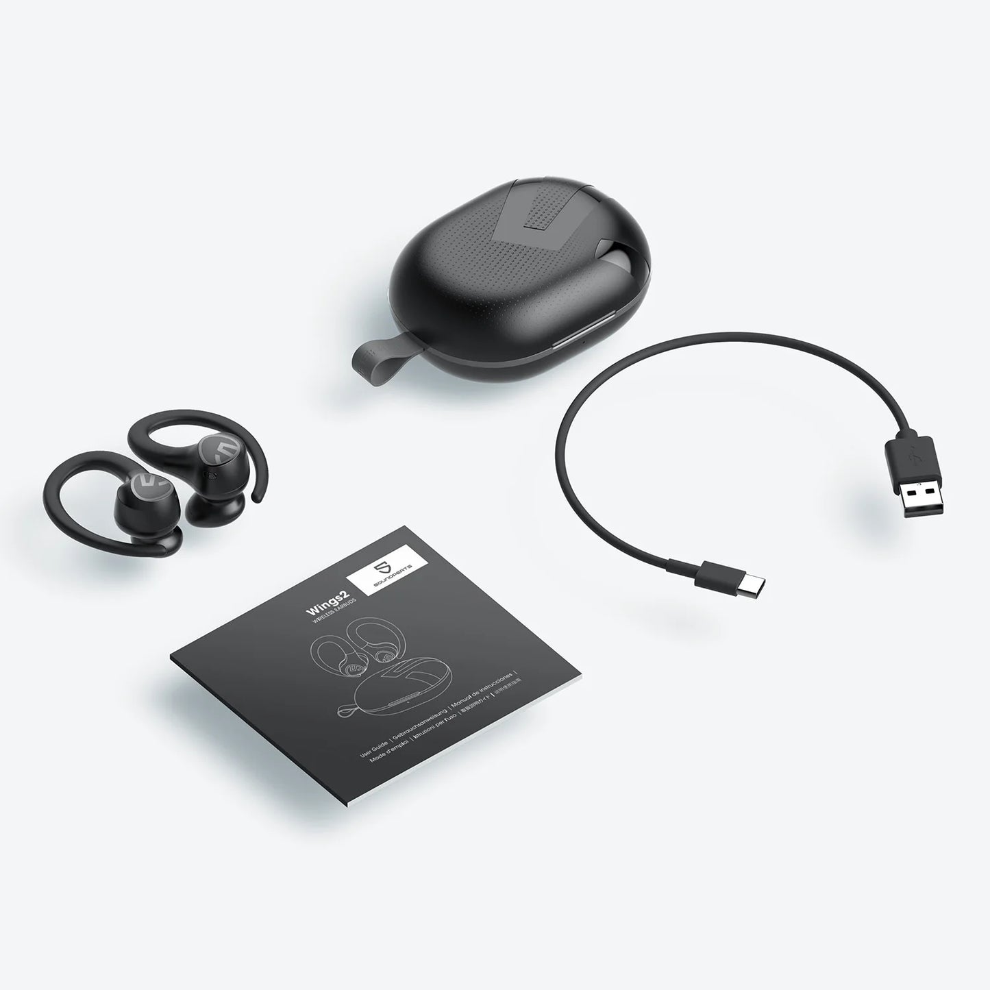 SoundPEATS Wings 2  Bluetooth 5.3 Wireless Earbuds Waterproof Sports Over-Ear Hooks Earphones with Touch App Control 30Hours