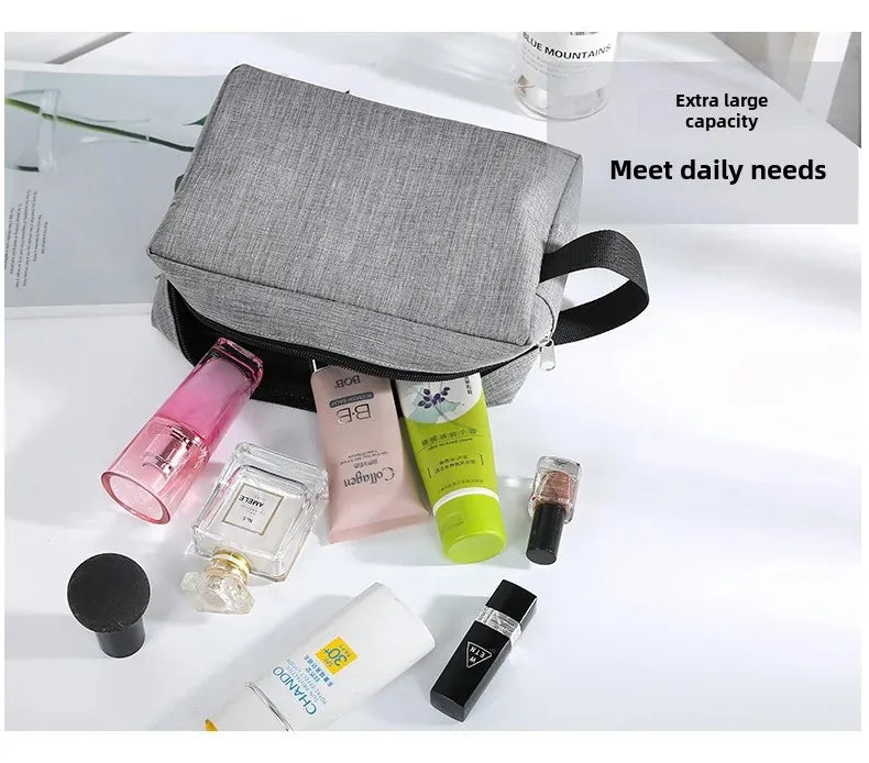 Multifunctional Simple Waterproof Oxford Cloth Cosmetics Bag Thickeneded Double-layer Cosmetic Bag Large Capacity Portable St...