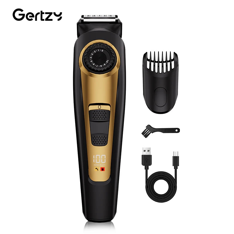 Electric hair clipper kit with digital display, USB rechargeable, multifunctional for home and travel, low voltage operation