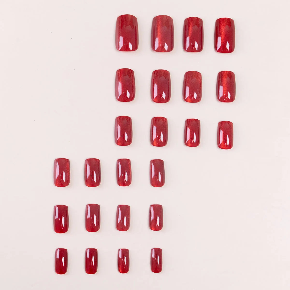 24pcs Cat's Eye Press on Nails Wearing Square Head French Ballet Nail Art Tips for Women Removable False Nails with Jelly Glue