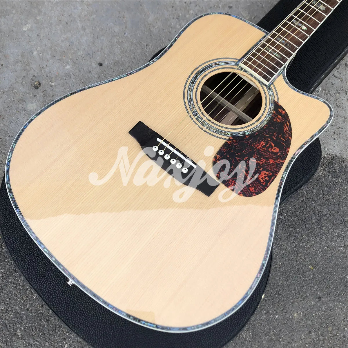 Cutaway 41 Inches D45 Model Solid Spruce Acoustic Guitar Rosewood Body Acoustic Electric Guitar