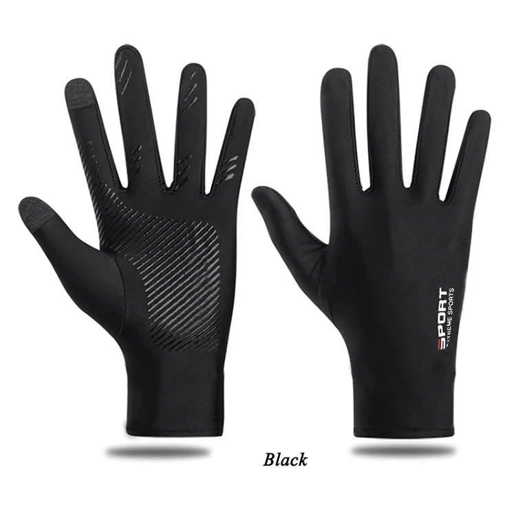 Summer Ice Silk Touchscreen Anti slip Gloves Outdoor Fishing Waterproof Sunscreen Gloves Bicycle Gloves