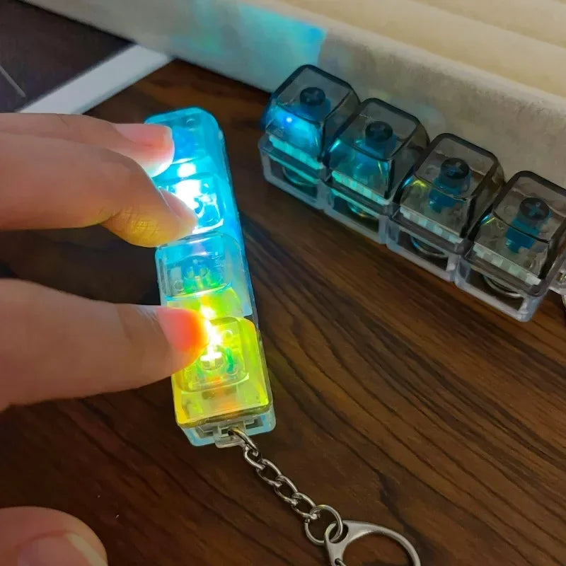 Light Up Keyboard Key Stress Relief Clickable LED Button Toy for Anxiety Office Desk Accessory