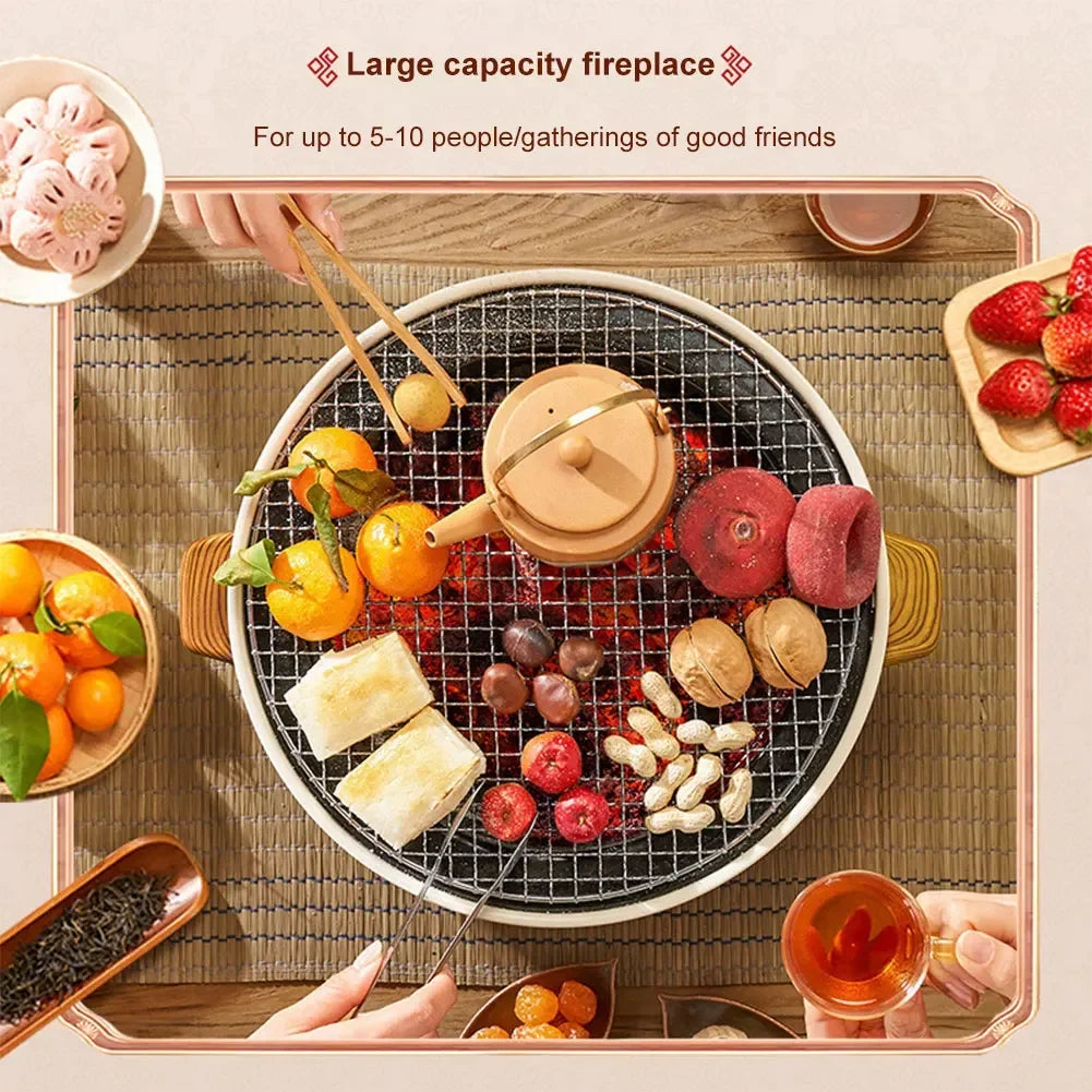 Round Barbecue Stove 1/3pcs Portable Removable Grilling Net Charcoal Oven Stainless Steel Bracket Outdoor Camping VIE LENTE