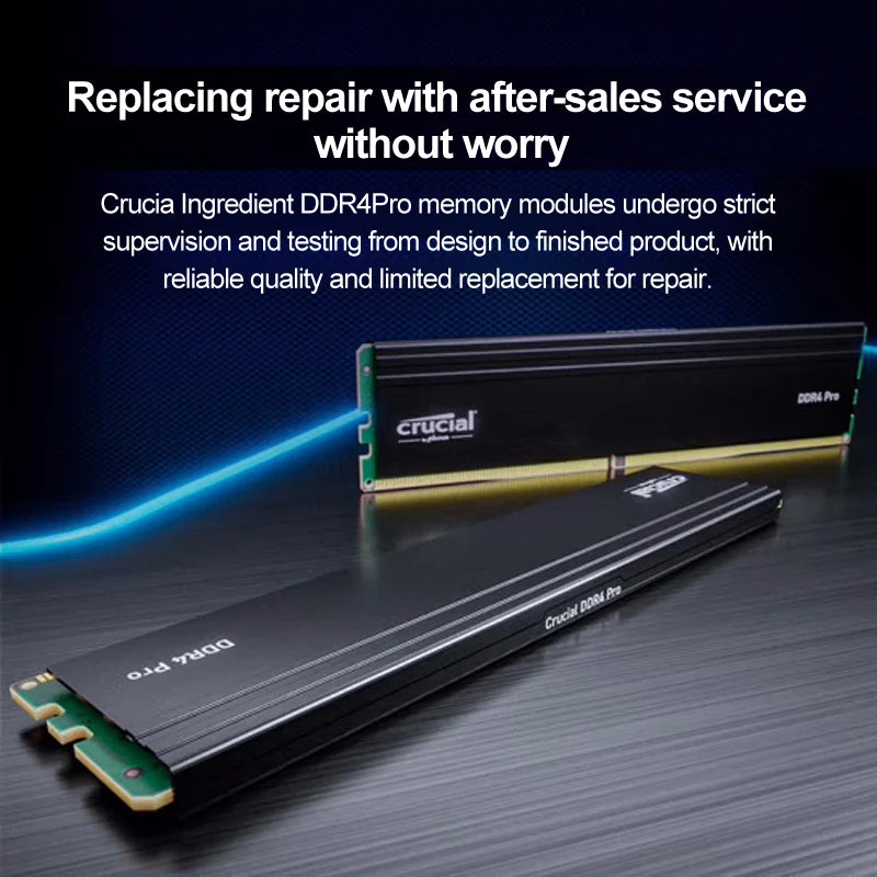 Crucial DDR4 Pro RAM 3200MHz 32GB (2x16GB) Kit DDR4 3200MT/s (or 3000MT/s or 2666MT/s) Desktop Memory