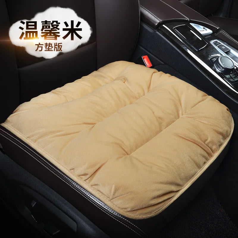 Winter Car Seat Cover with Back Pad Warm Slip-resistant Car Seat Cushion Chair Protector Universal for Suv Pick-Up Truck Sedan