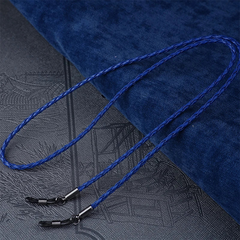 Thick Twist Sunglasses Leather Rope Chain Eyewear Braided Glasses Lanyard Strap Outdoor Sports Non-slip Eyeglass Accessories