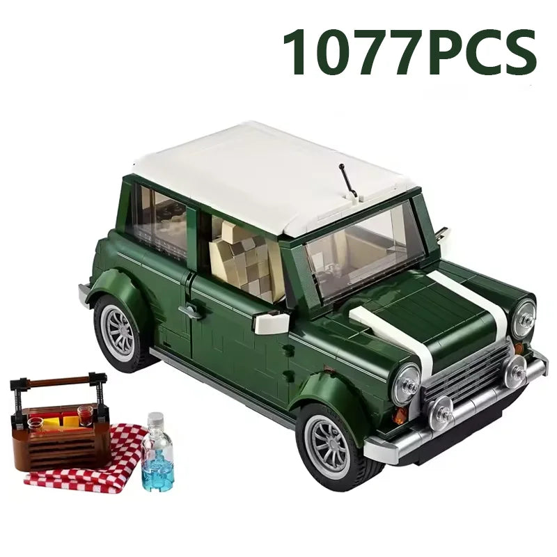 1077PCS Classic Technical Green Model Building Blocks Automobile Vehicle Birthday Christmas Toys Gifts Compatible Education Toys