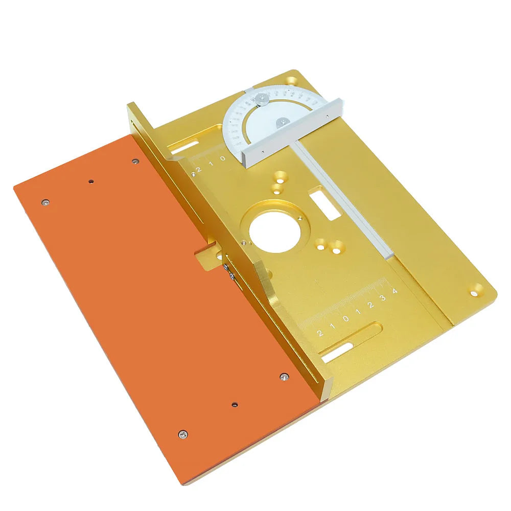 Upgraded Aluminium Router Table Insert Plate Woodworking Tool Set with Miter Gauge and Sliding Tenoning Fence for Router Table