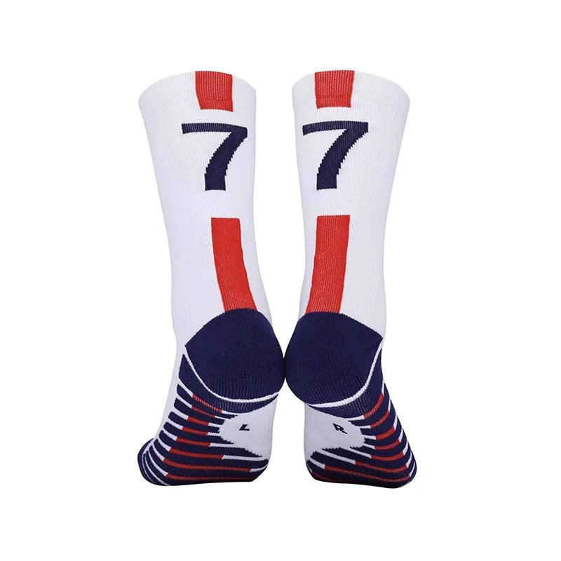 High Qality Number 30 7 Football Socks Adult Men Non-Slip Soccer Sports Outdoor Jog Running Cycling Fast-drying Breathable Sock