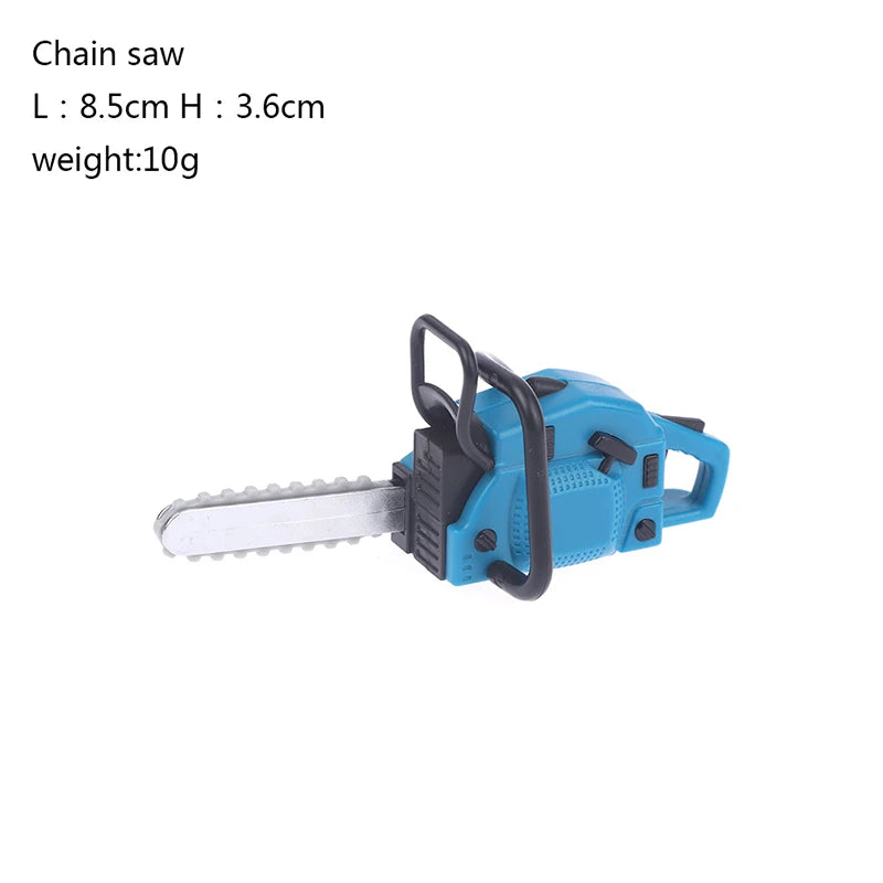 1Pc Dollhouse Chain Saw Lawn Mower Model Simulation Repair Tool Saw 1:12 Dolls Houses Miniature Furniture Accessories
