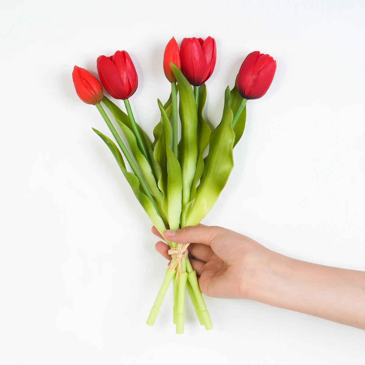 5pcs Artificial Tulip Bouquet Silicone Fake Flowers Party Decoration Living Room Table Centerpiece Floral Arrangement Decoration