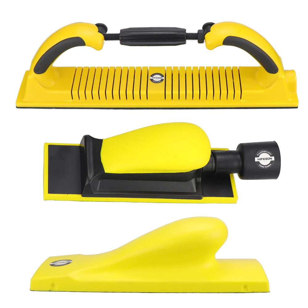 HIFESON Handheld Sander Manual Sandpaper Tool Sanding Block Dust Extraction Hand Polisher Grinding Machine For Metal Wood Work