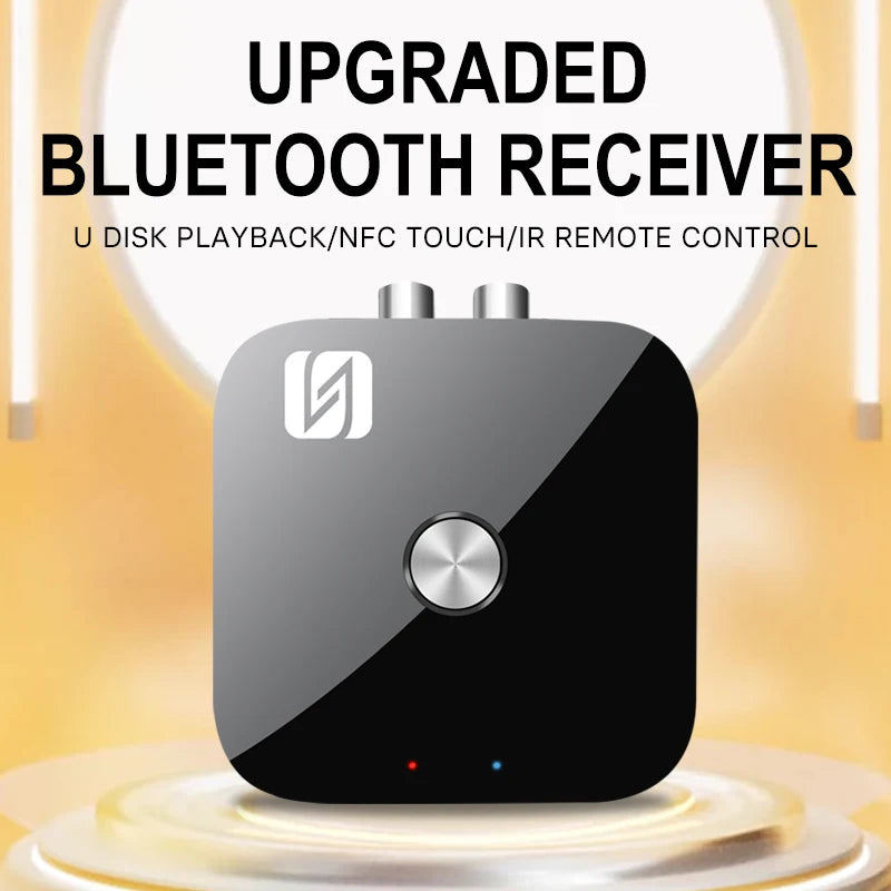 Bluetooth5.3 Wireless Adapter USB/RCA/3.5mmAUX Audio Receiver NFC Connection With Remote Control For Car Kit Speakers Headset