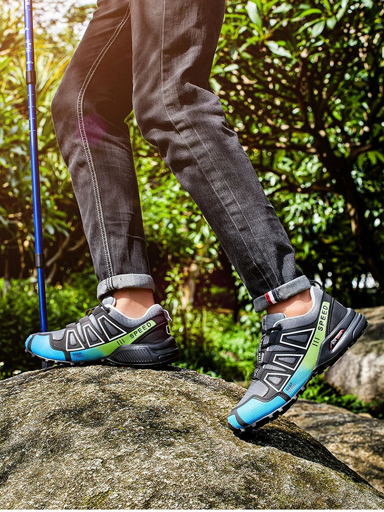 Men's Outdoor Hiking Shoes Off-Road Non-Slip Anti-Collision Breathable High-Quality Men's Boots Lockless Casual Cycling Shoes