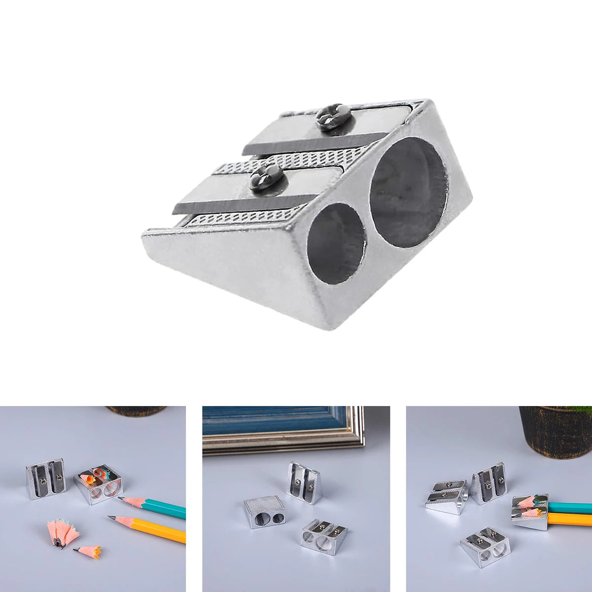 Magnesium Pencil Sharpener, Kum Magnesium Pencil Sharpener, Kum 2-Hole Pencil Sharpener Magnesium Alloy Wedge Profile, Metal Pen