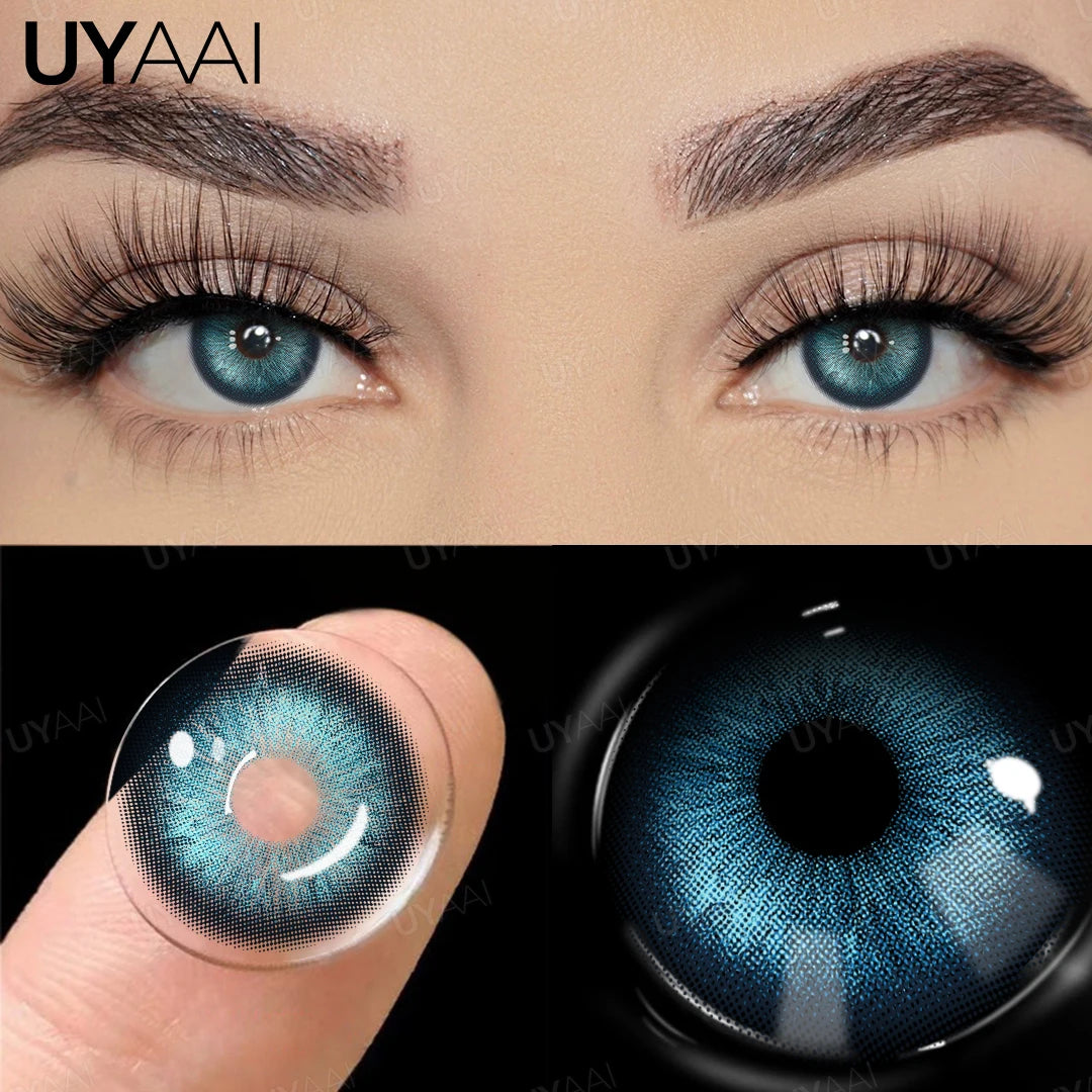 UYAAI 1 Pair Brown Natural Colored Eye Lenses Gray Fashion Lenses Blue Eye Lens Green High Quality Cosmetics Color Contacts