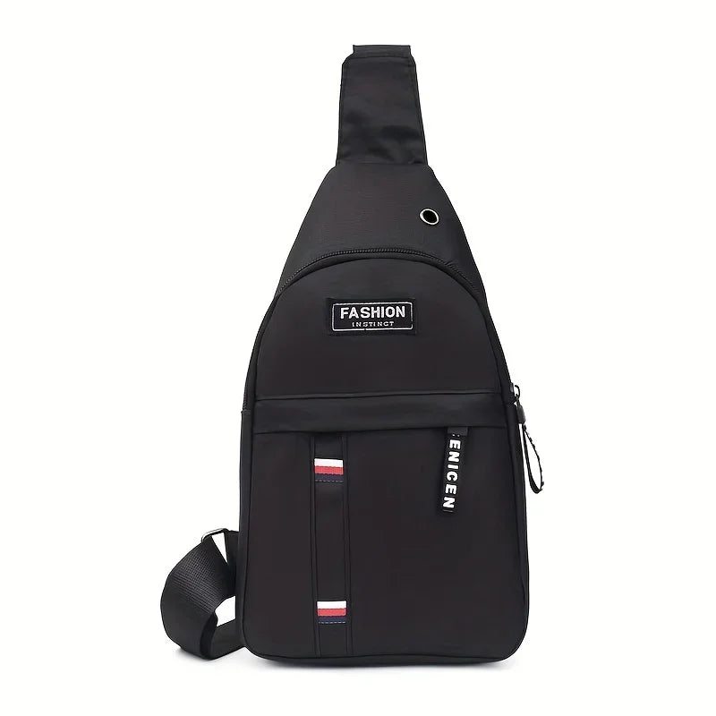 Men's Small Canvas Crossbody Chest Bag, Multifunctional Sling Bag For Outdoor Sports Travel Hiking Camping