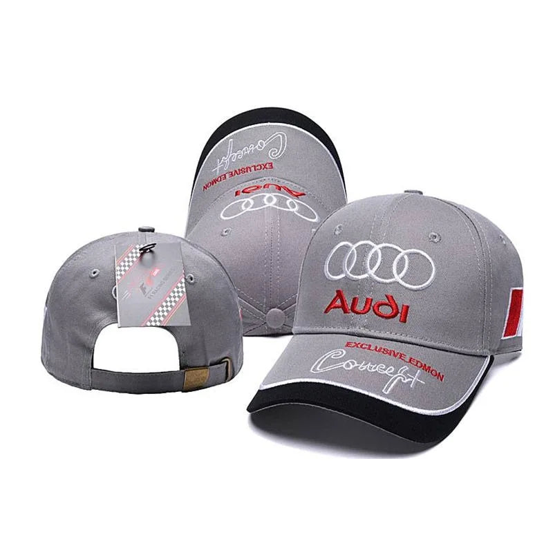 Car Embroidery Hat  For Audi SLine A4 B8 A3 A5 A6 C5 A1 A7 A8 Q5Q7 RS3 RS4 RS5 TT Outdoor Adjustable Casual Baseball Cap Sticker