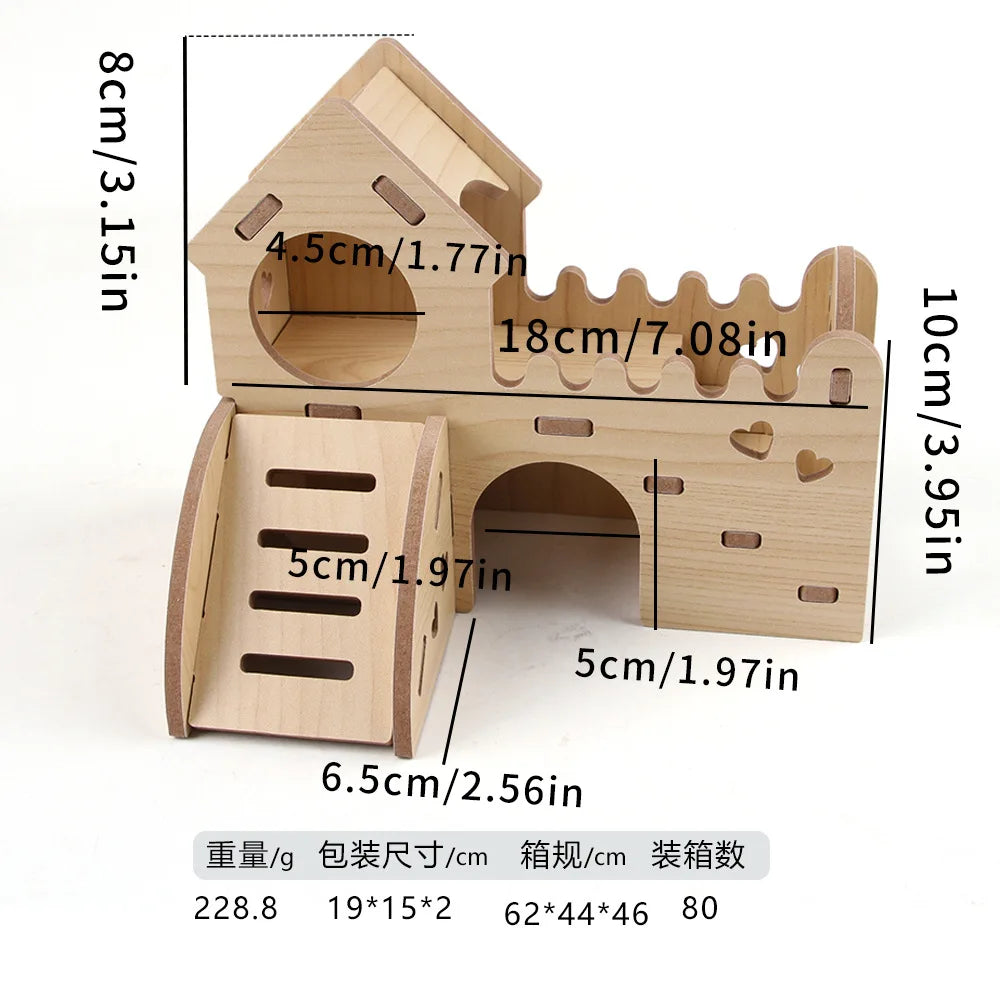 Hamster Squirrel Solid Wood Avoidance House Hedgehog Wooden House Golden Bear Nest Dutch Pig Dormitory Rutin Chicken Large House